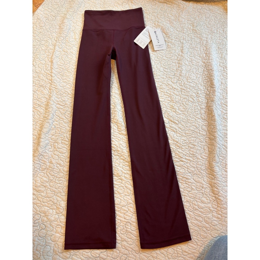 Athleta Elation Straight Leg Pants‎ Burgundy Activewear Women Size XXS